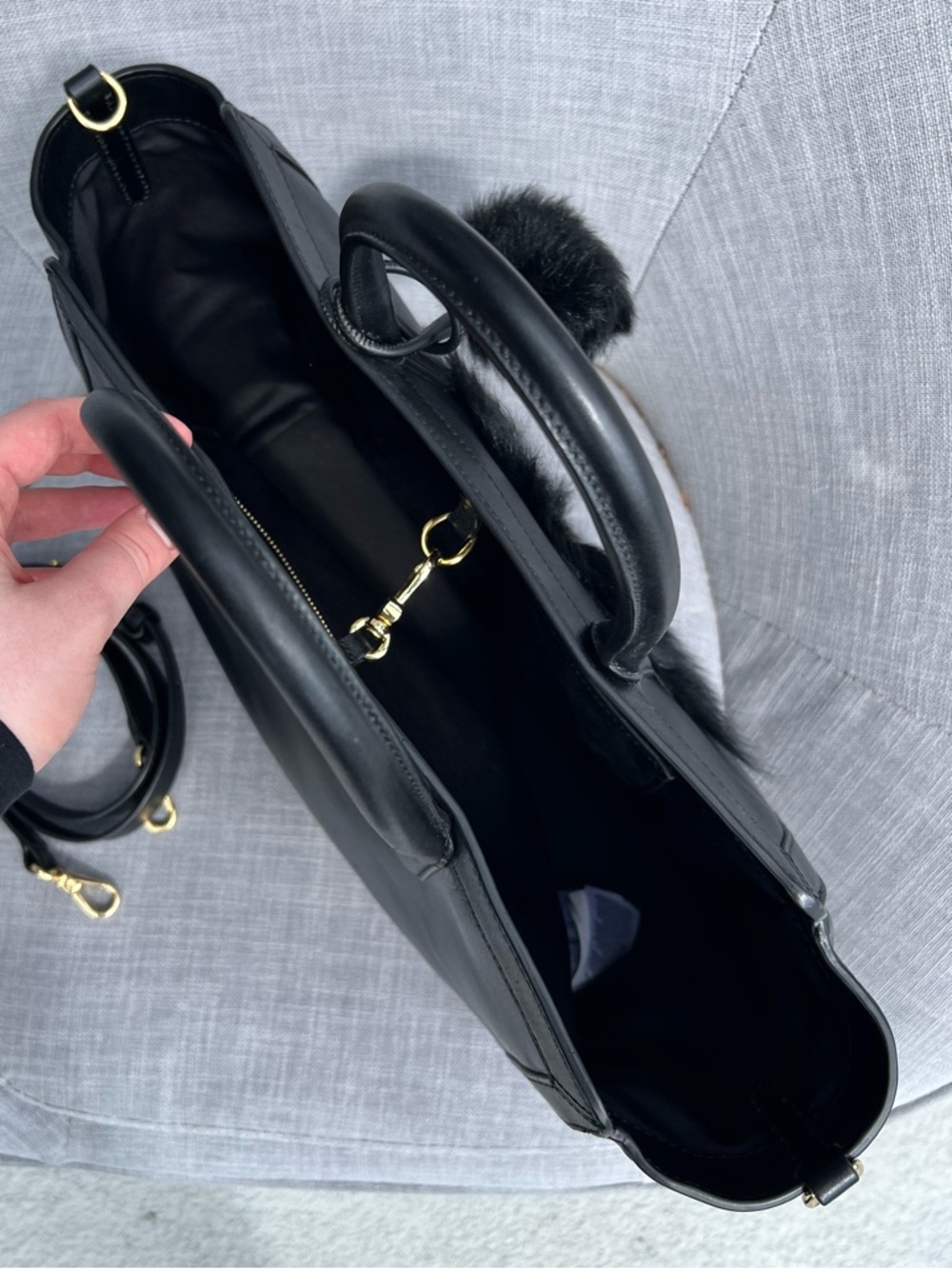Ralph Lauren Leather Large Tyler Tote Black - Picture 6 of 12